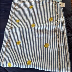 Anthropologie Blue and White Striped Nautical Table Runner